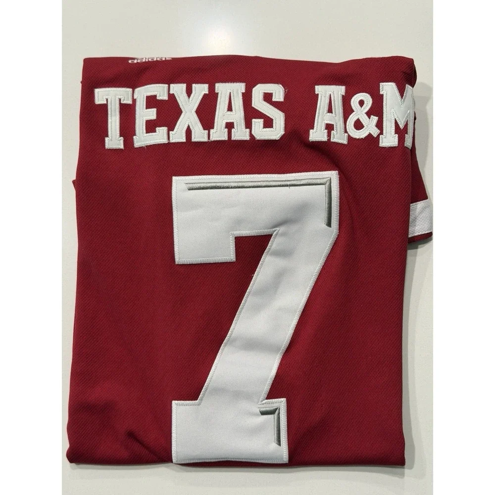Adidas Texas A&M Aggies 7 SEC Football Jersey Mens 2XL Red Maroon Stitched
